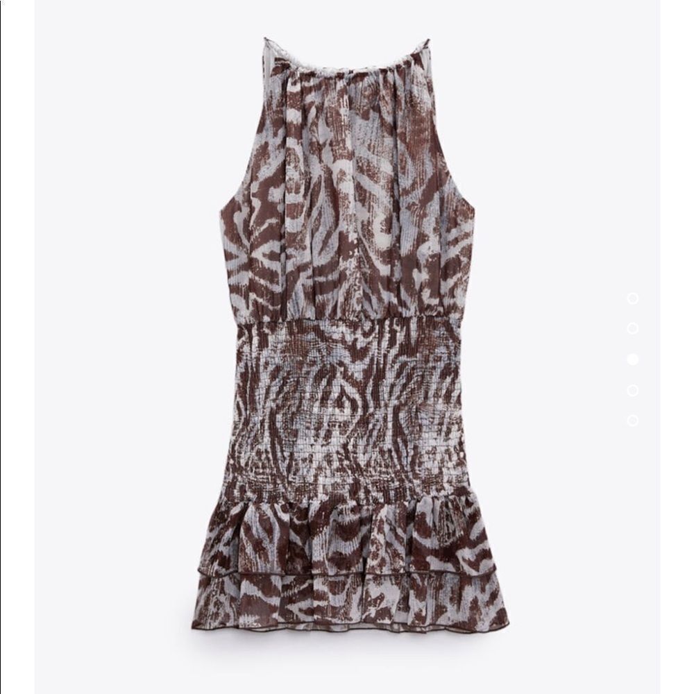 Zara printed smocked short dress NWT - Picture 3 of 5
